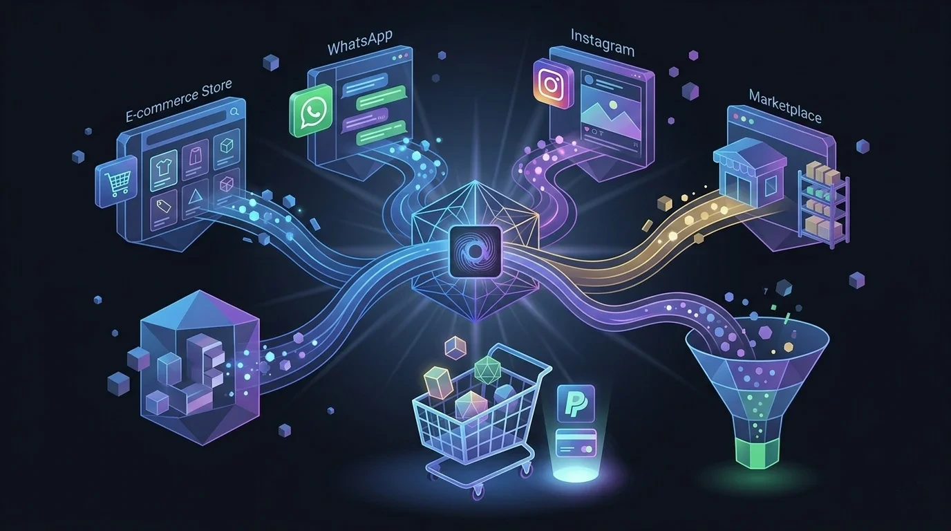 Pequena empresa com múltiplos canais digitais de venda ativos e crescendo