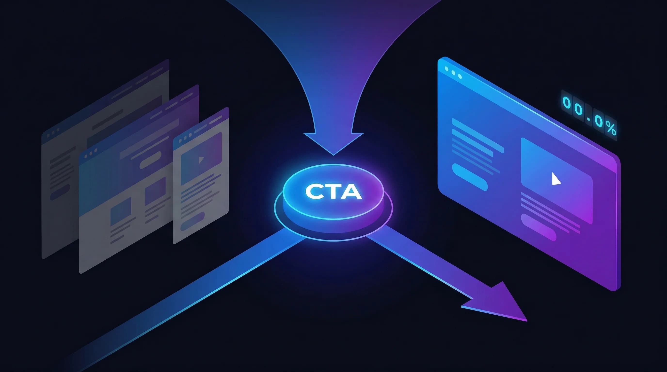 Landing page minimalista com foco em conversão e CTA central
