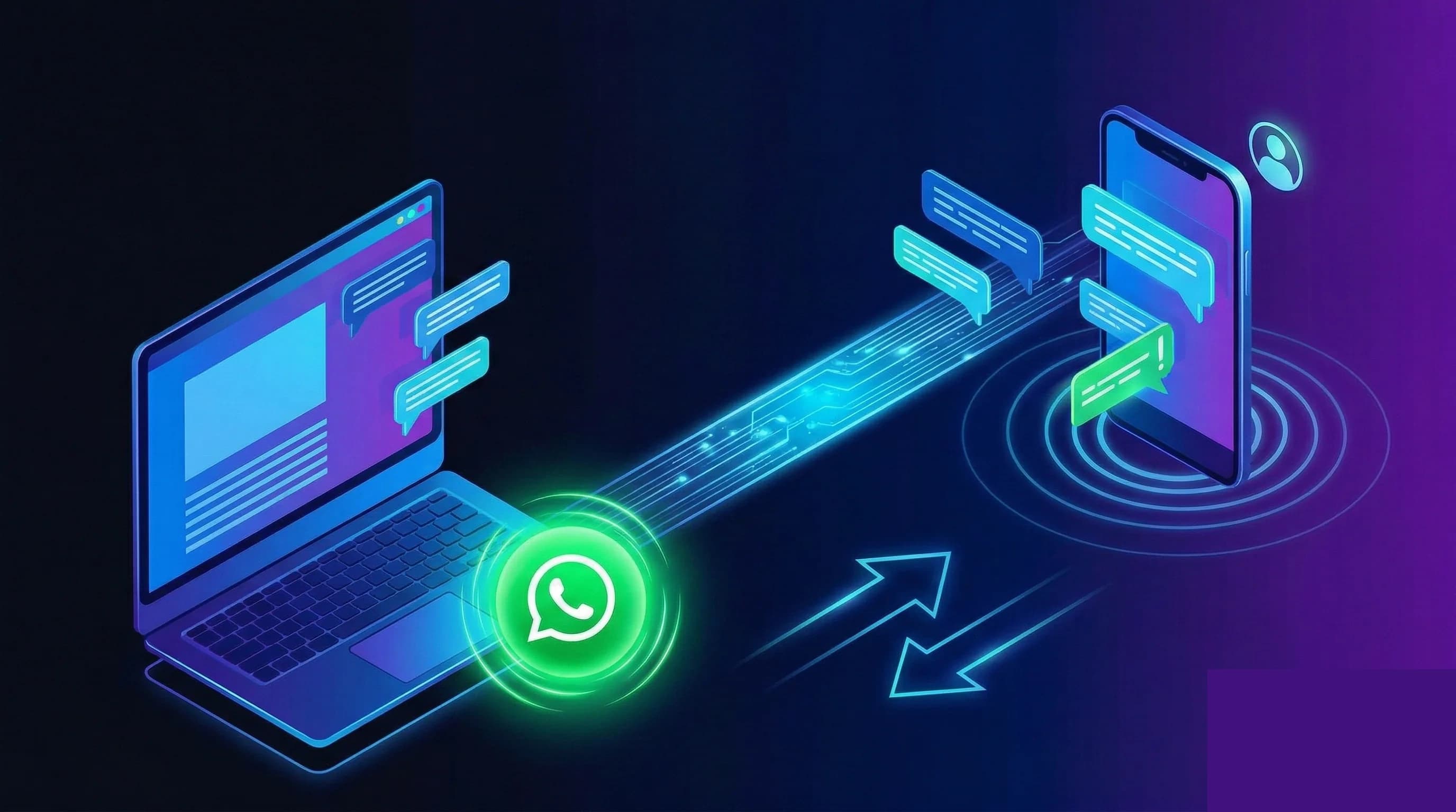 Integração visual entre site profissional e ícone do WhatsApp com fluxo de mensagens